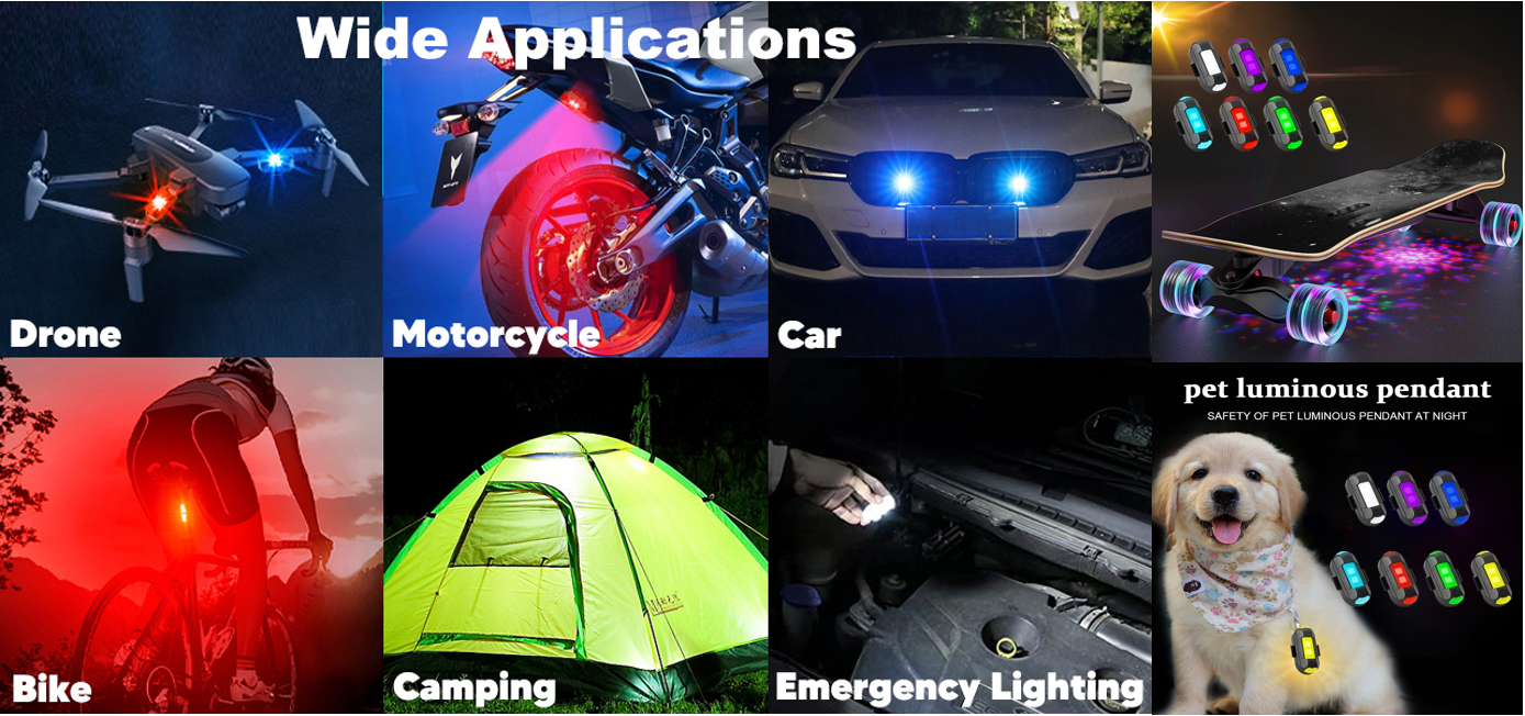 Dobshow™ Strobe light ! Strobe light 7 colors in 1 ,Suitable for cycling/ cars/drones/ outdoor activities