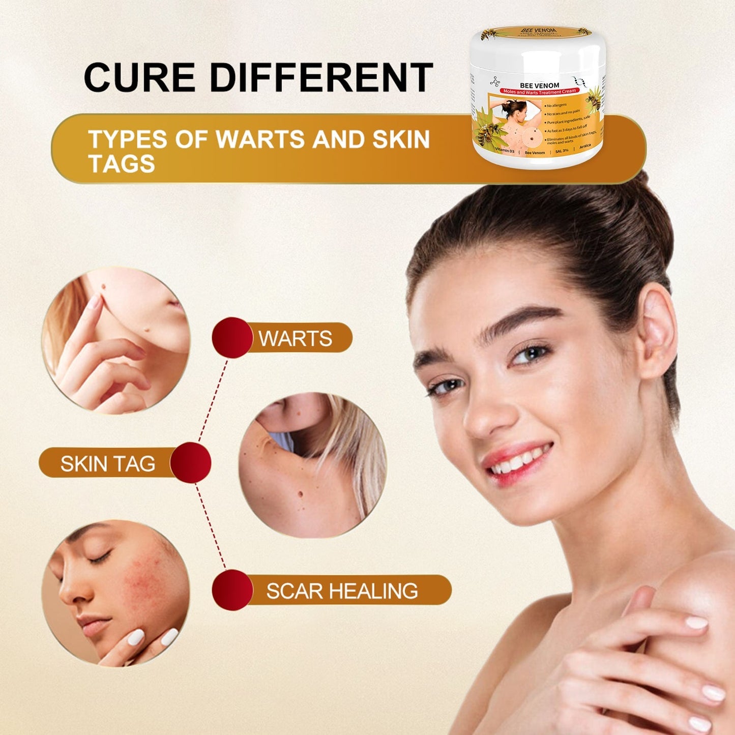 🐝🐝 Dobshow™Bee Venom Mole and Wart Treatment Cream