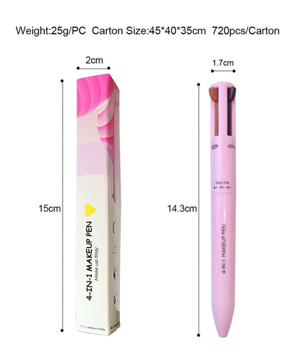 Multi-effect 4 In 1 Eyeliner Eyebrow Pencil Contour Pen Long Lasting Waterproof Cosmetics Eyeliner Makeup Pencil Lip Liner Pen