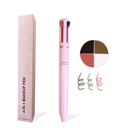 Multi-effect 4 In 1 Eyeliner Eyebrow Pencil Contour Pen Long Lasting Waterproof Cosmetics Eyeliner Makeup Pencil Lip Liner Pen