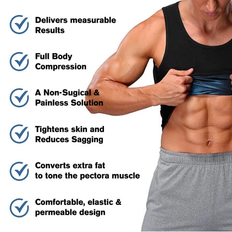 Multi-functional Male Breast Compression Tank: Instant Chest Firming